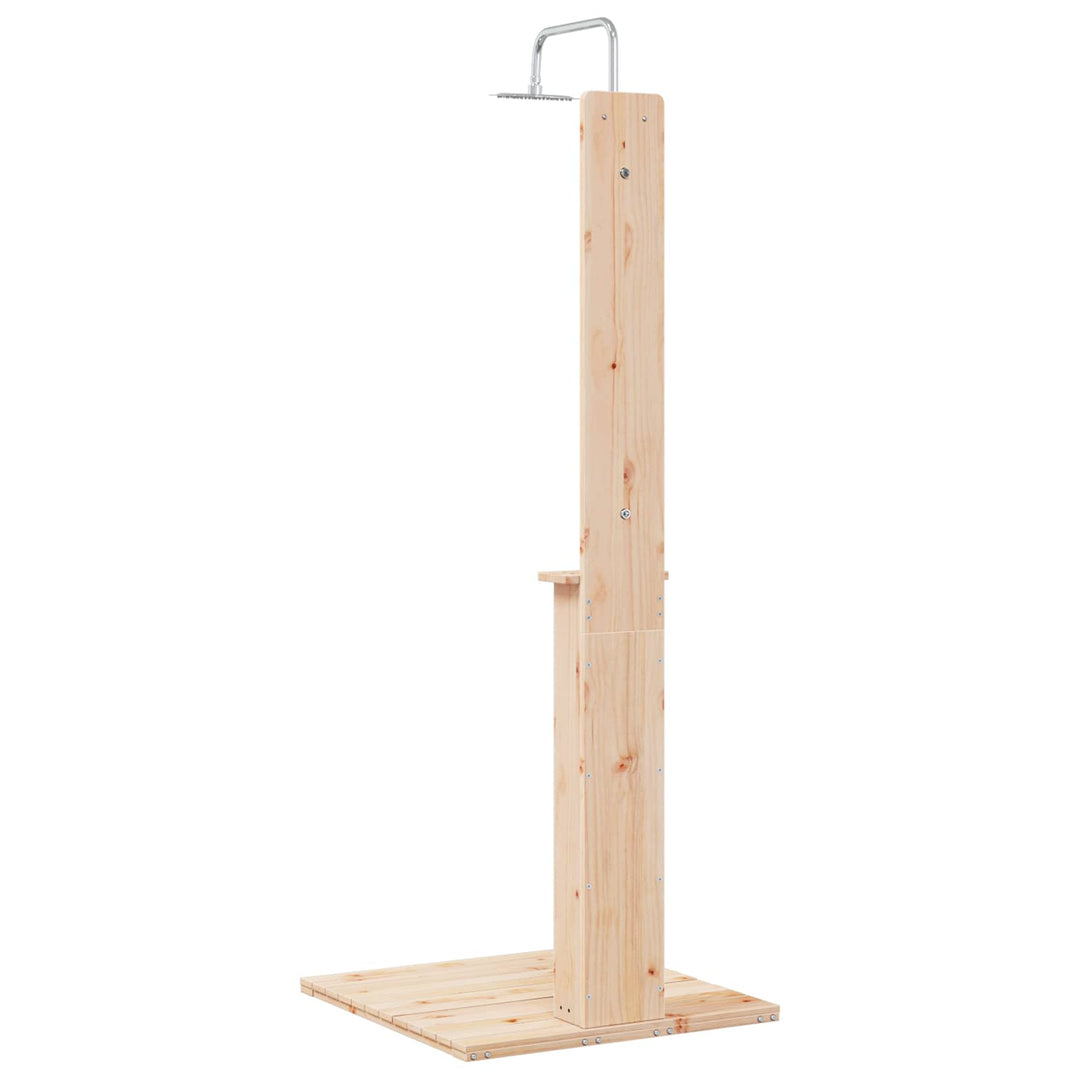 Udendørs bruser 206 cm Massivt fyrretræ og rustfrit stål