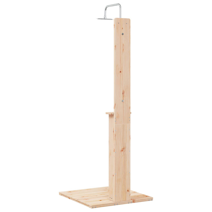 Udendørs bruser 206 cm Massivt fyrretræ og rustfrit stål