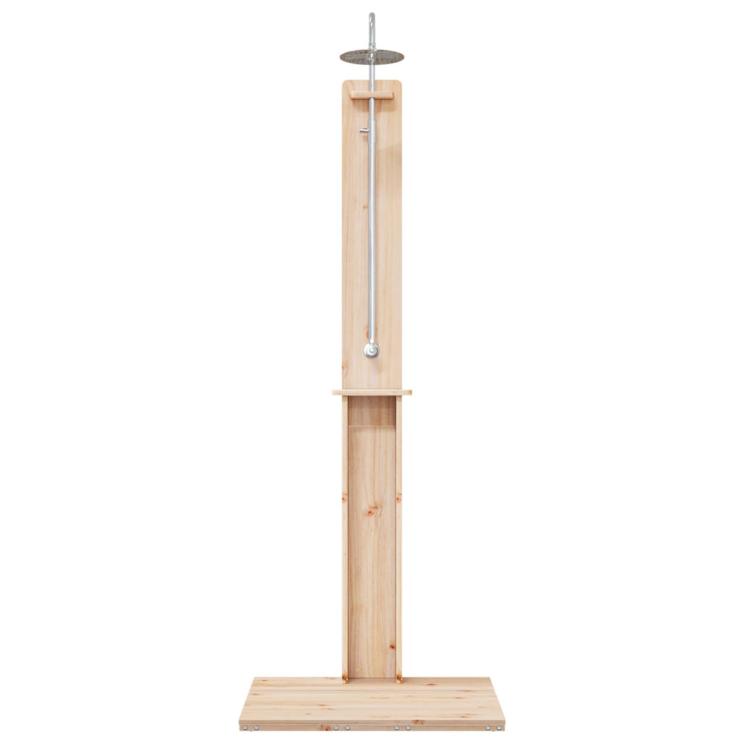 Udendørs bruser 206 cm Massivt fyrretræ og rustfrit stål