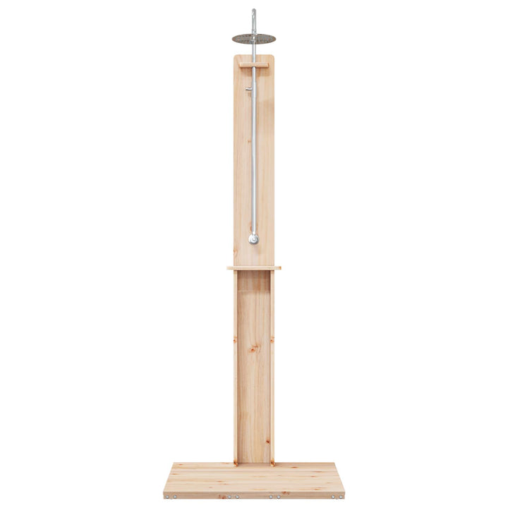 Udendørs bruser 206 cm Massivt fyrretræ og rustfrit stål