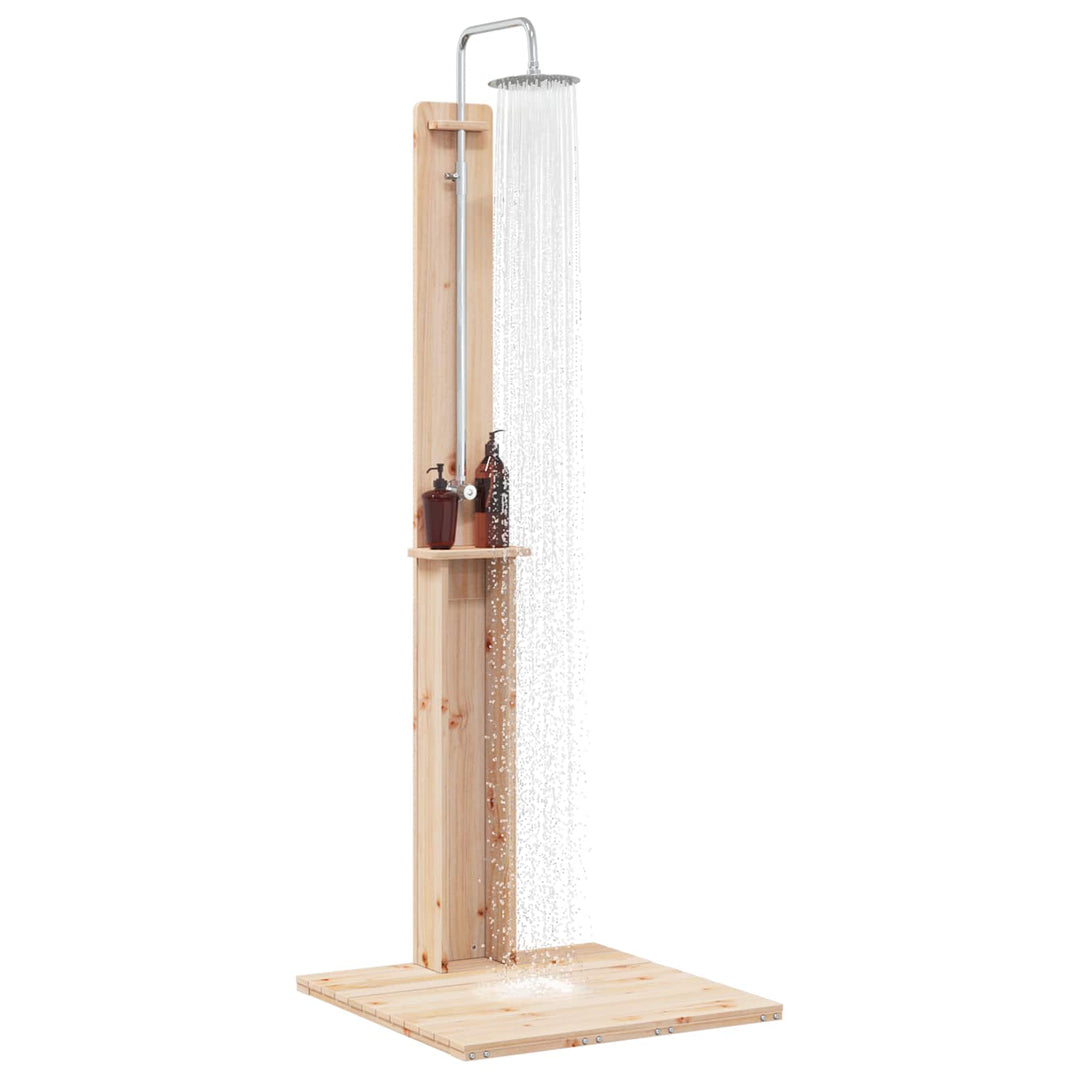 Udendørs bruser 206 cm Massivt fyrretræ og rustfrit stål