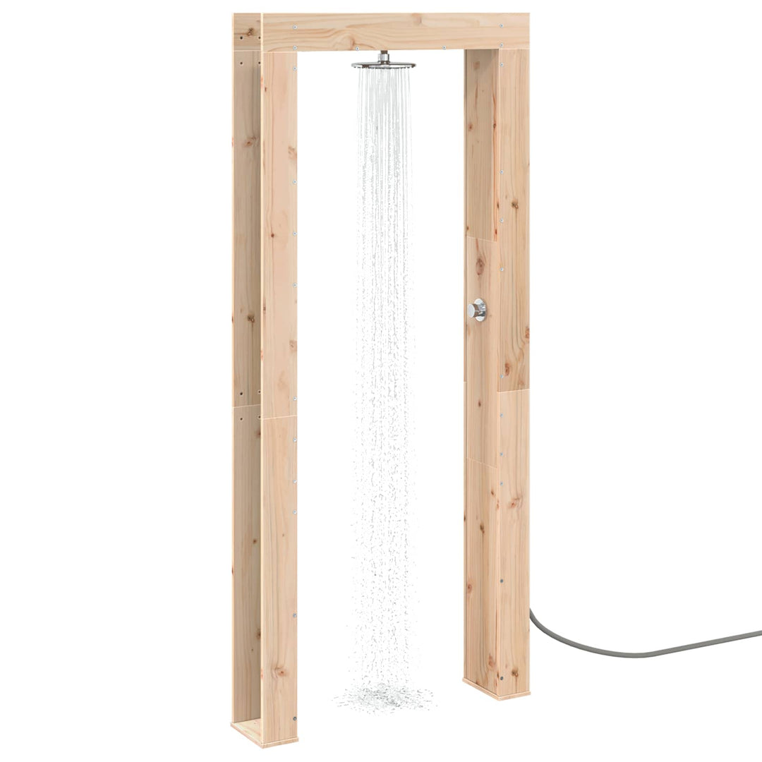 Udendørs bruser 226 cm Massivt fyrretræ og rustfrit stål