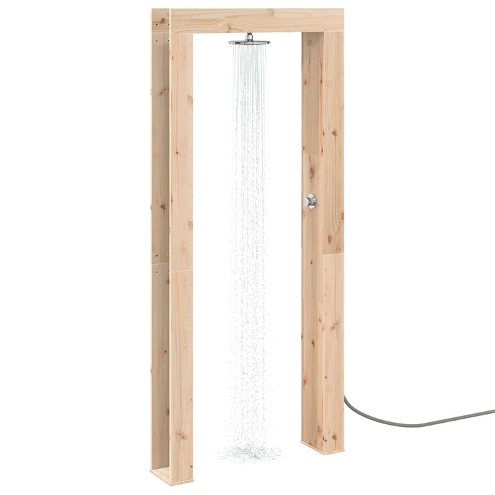 Udendørs bruser 226 cm Massivt fyrretræ og rustfrit stål