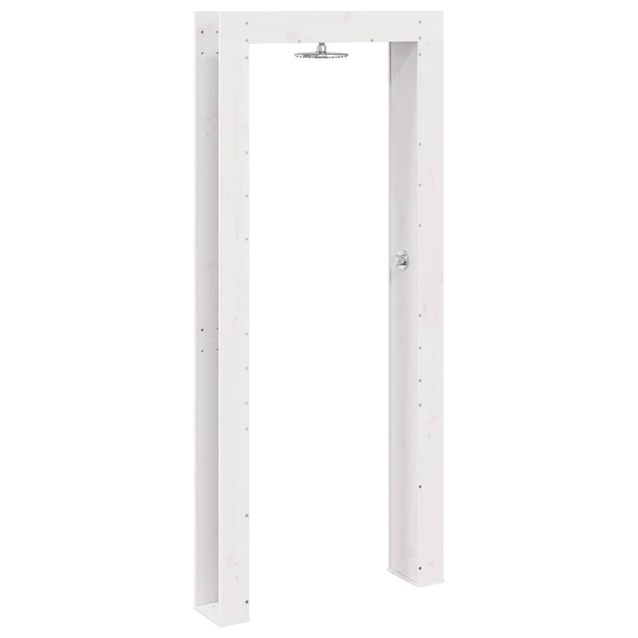 Udendørs bruser 226 cm Massivt fyrretræ og rustfrit stål Hvid