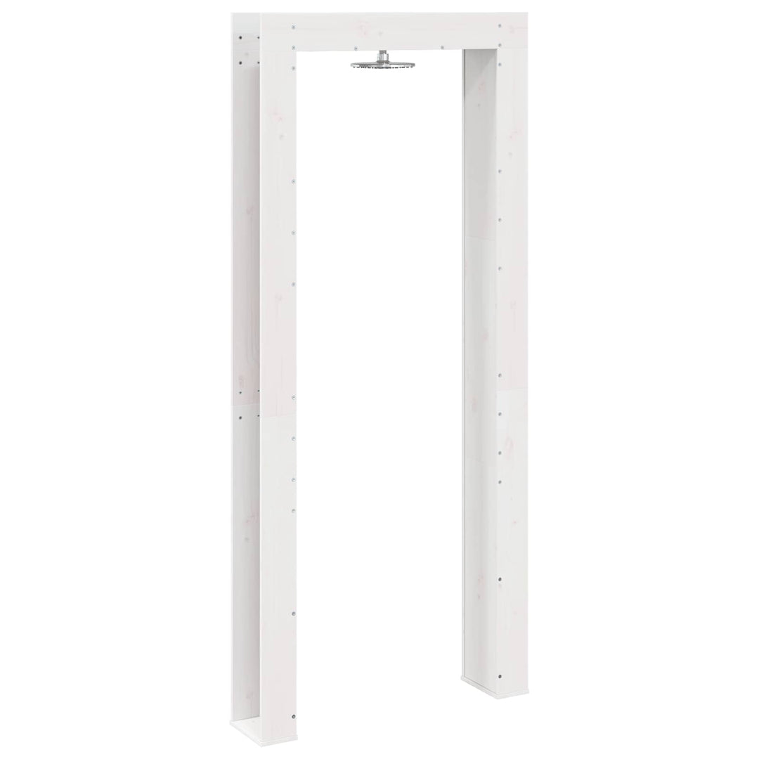Udendørs bruser 226 cm Massivt fyrretræ og rustfrit stål Hvid