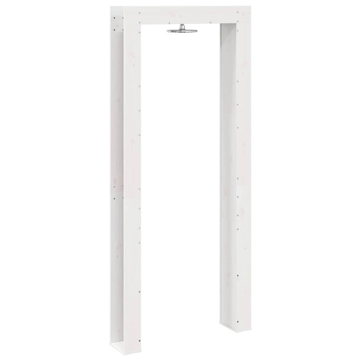 Udendørs bruser 226 cm Massivt fyrretræ og rustfrit stål Hvid