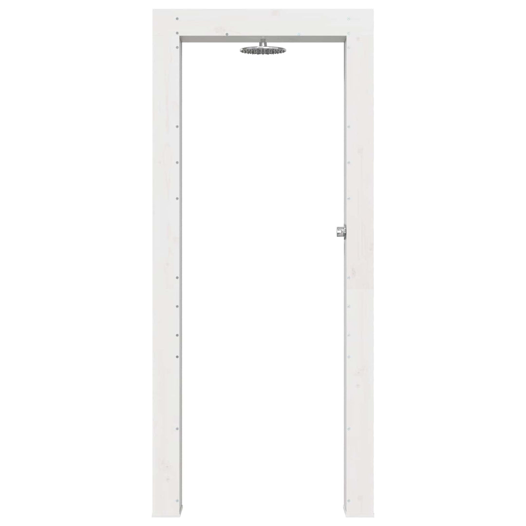 Udendørs bruser 226 cm Massivt fyrretræ og rustfrit stål Hvid
