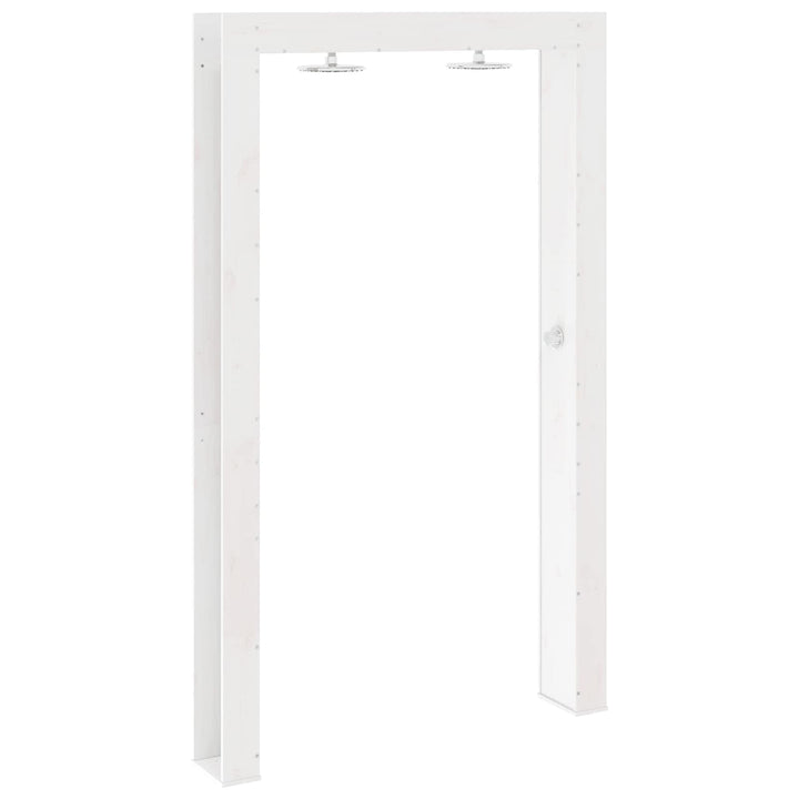 Udendørs bruser 226 cm Massivt fyrretræ og rustfrit stål Hvid