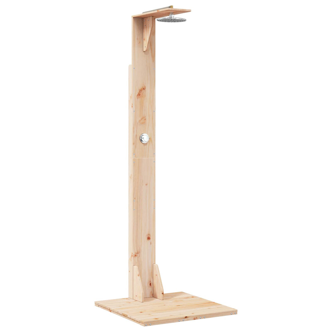 Udendørs bruser 214,5 cm Massivt fyrretræ og rustfrit stål