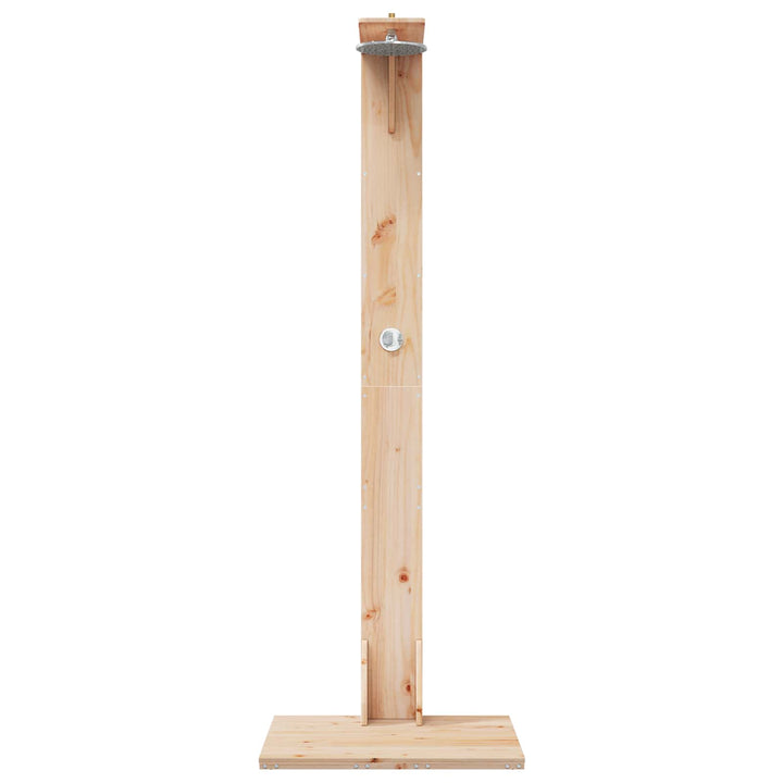 Udendørs bruser 214,5 cm Massivt fyrretræ og rustfrit stål