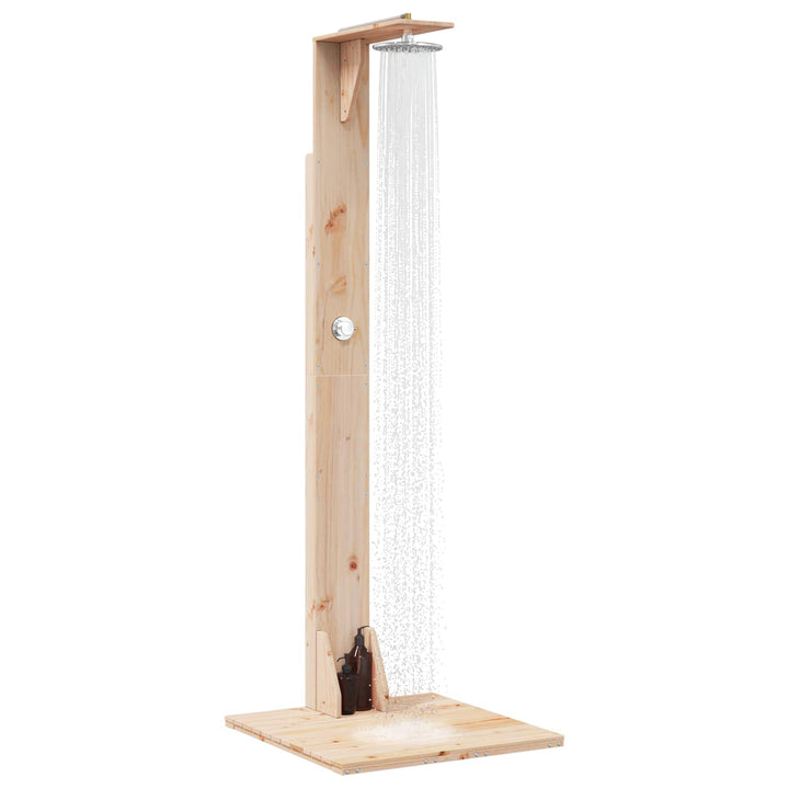 Udendørs bruser 214,5 cm Massivt fyrretræ og rustfrit stål