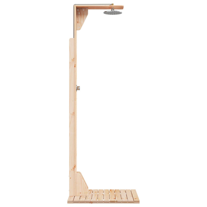 Udendørs bruser 214,5 cm Massivt fyrretræ og rustfrit stål