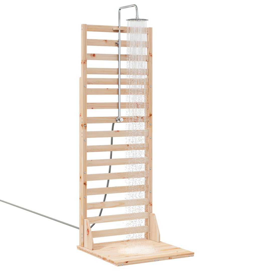 Udendørs bruser 225 cm Massivt fyrretræ og rustfrit stål