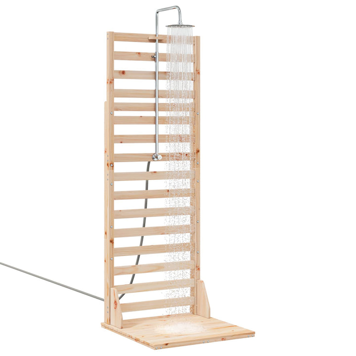 Udendørs bruser 225 cm Massivt fyrretræ og rustfrit stål