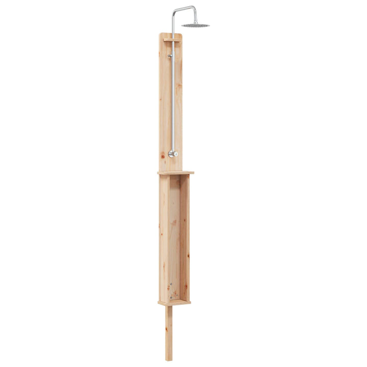 Udendørs bruser 246 cm Massivt fyrretræ og rustfrit stål