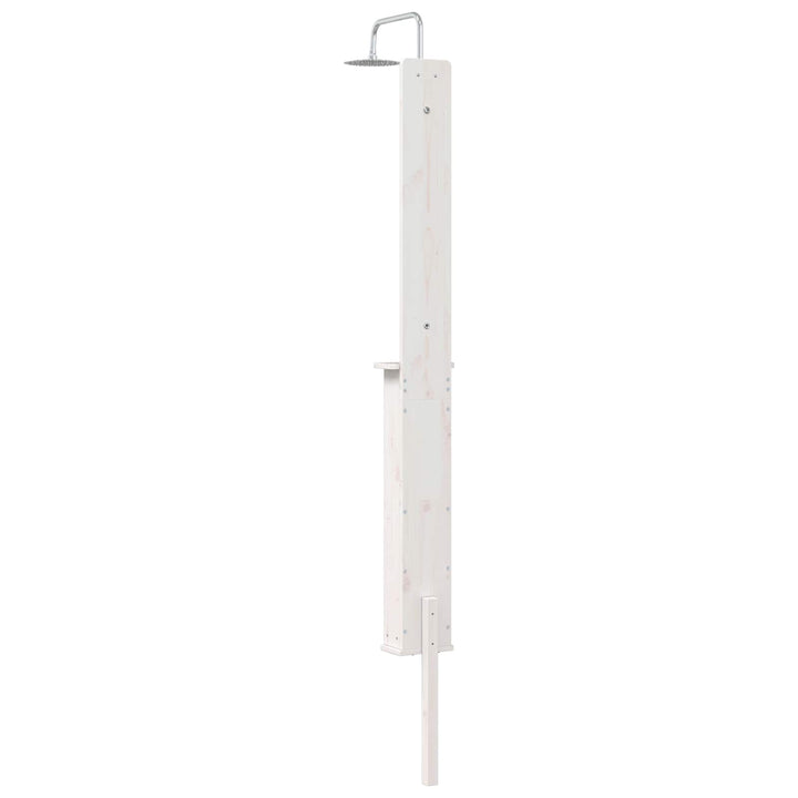 Udendørs bruser 246 cm Massivt fyrretræ og rustfrit stål Hvid