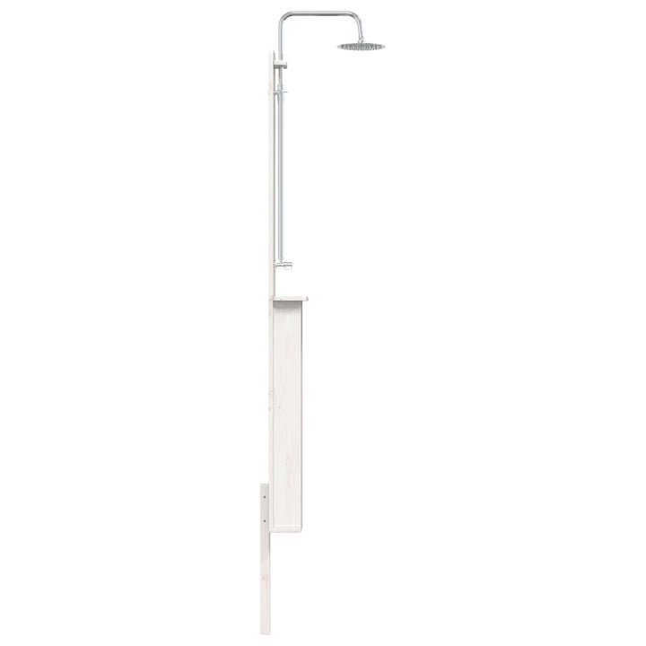 Udendørs bruser 246 cm Massivt fyrretræ og rustfrit stål Hvid