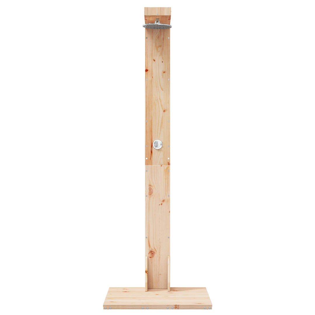 Udendørs bruser 210 cm Massivt fyrretræ og rustfrit stål
