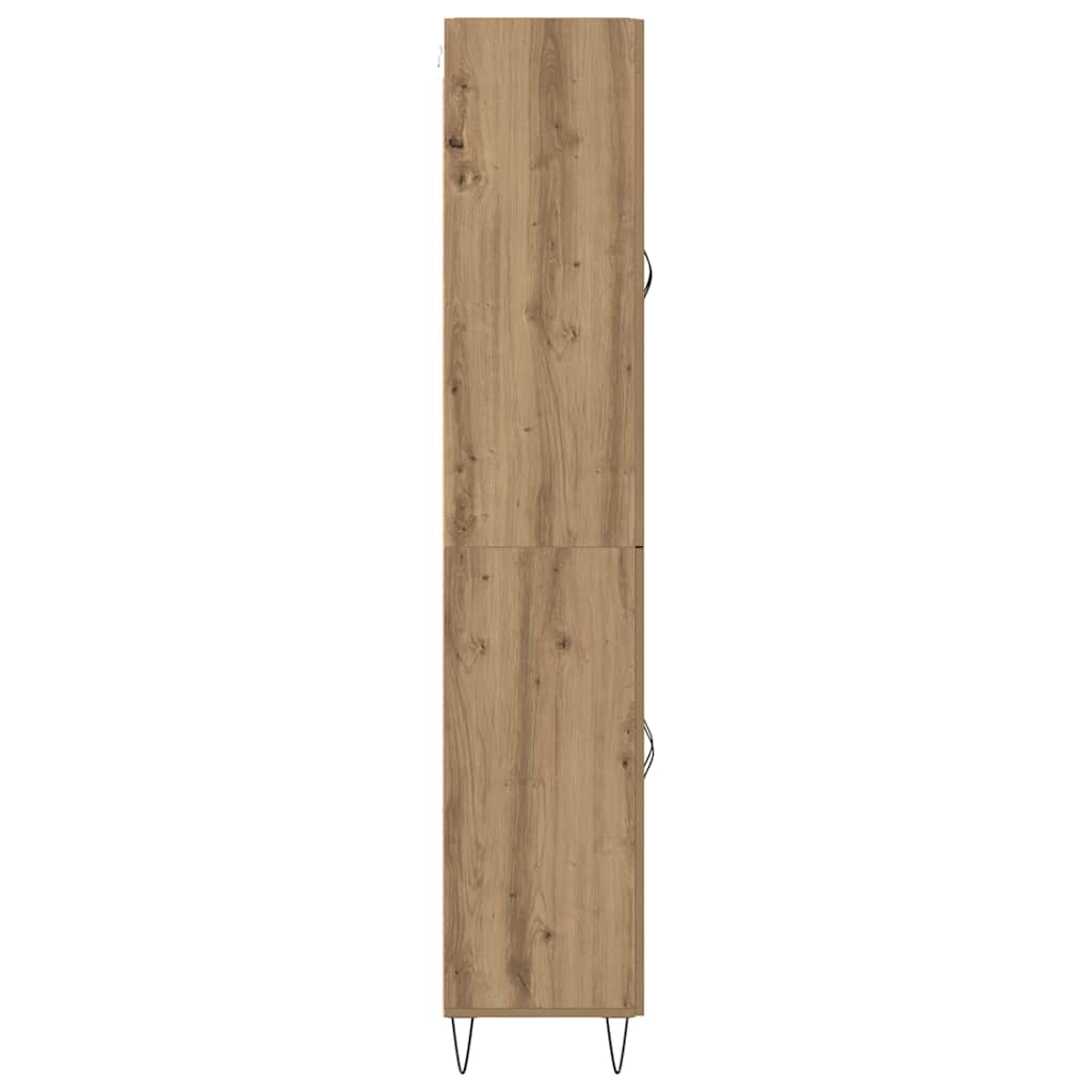 Highboard 2 pcs Artisan Egetræ Konstrueret træ og glas