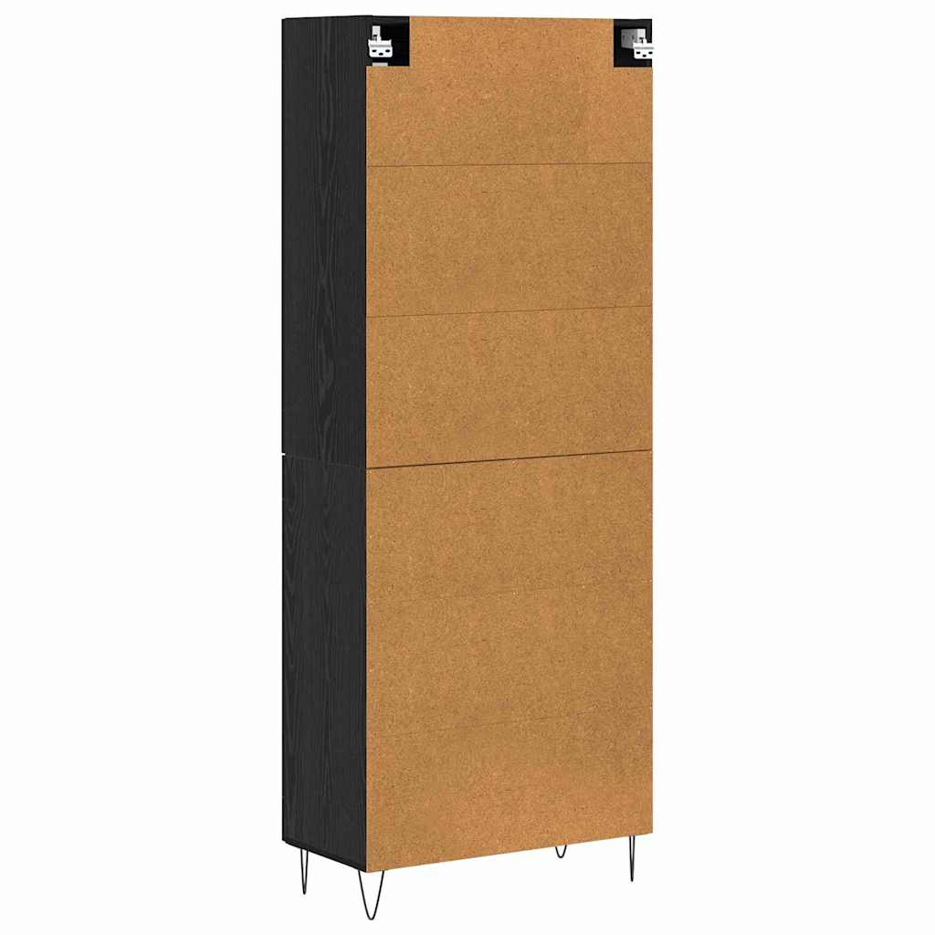 Highboard 2 stk. Sort eg 69,5 x 34 x 180 cm Konstrueret træ