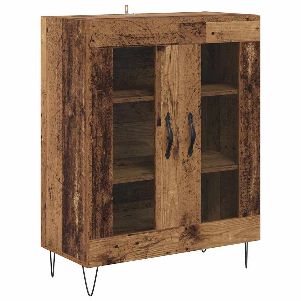 Highboard 2 pcs Gammelt træ Konstrueret træ