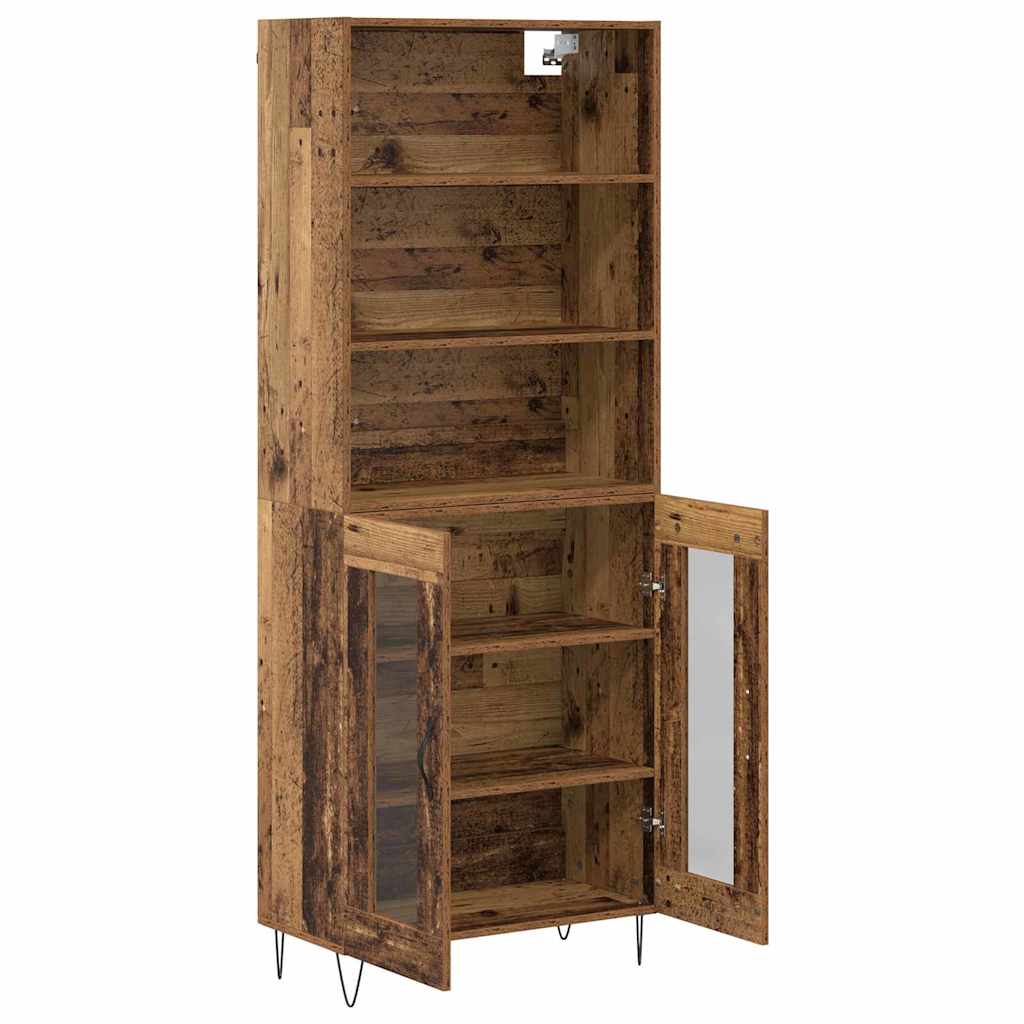 Highboard 2 pcs Gammelt træ Konstrueret træ