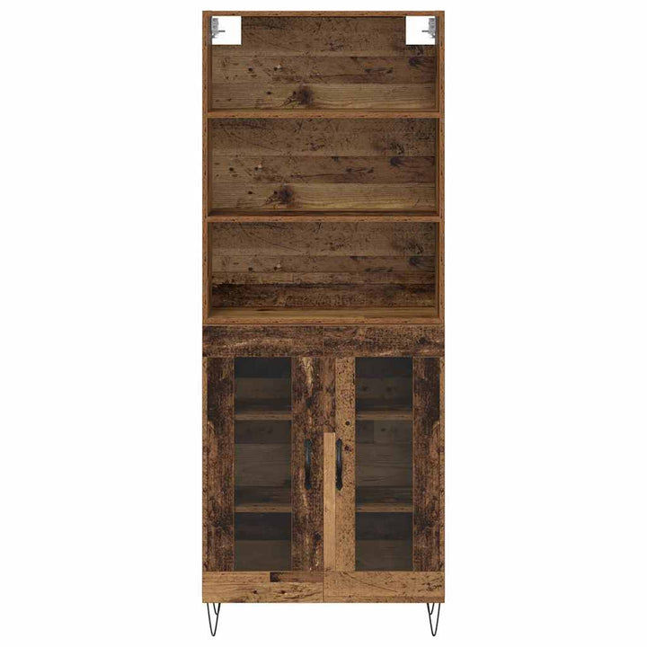 Highboard 2 pcs Gammelt træ Konstrueret træ
