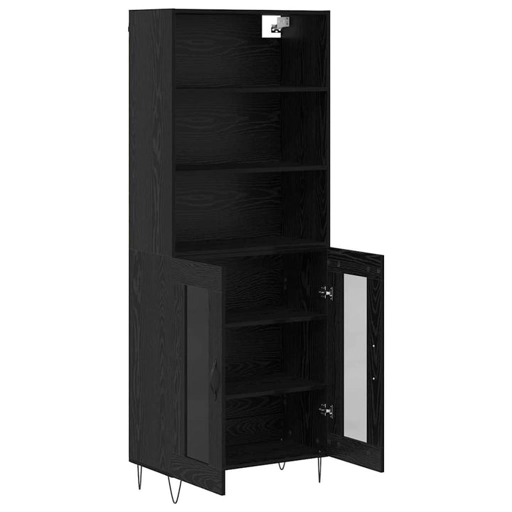 Highboard 2 pcs Sort eg Konstrueret træ