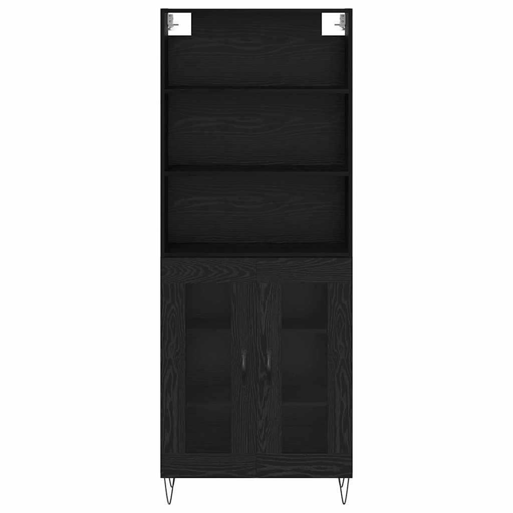 Highboard 2 pcs Sort eg Konstrueret træ