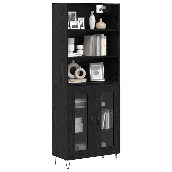 Highboard 2 pcs Sort eg Konstrueret træ