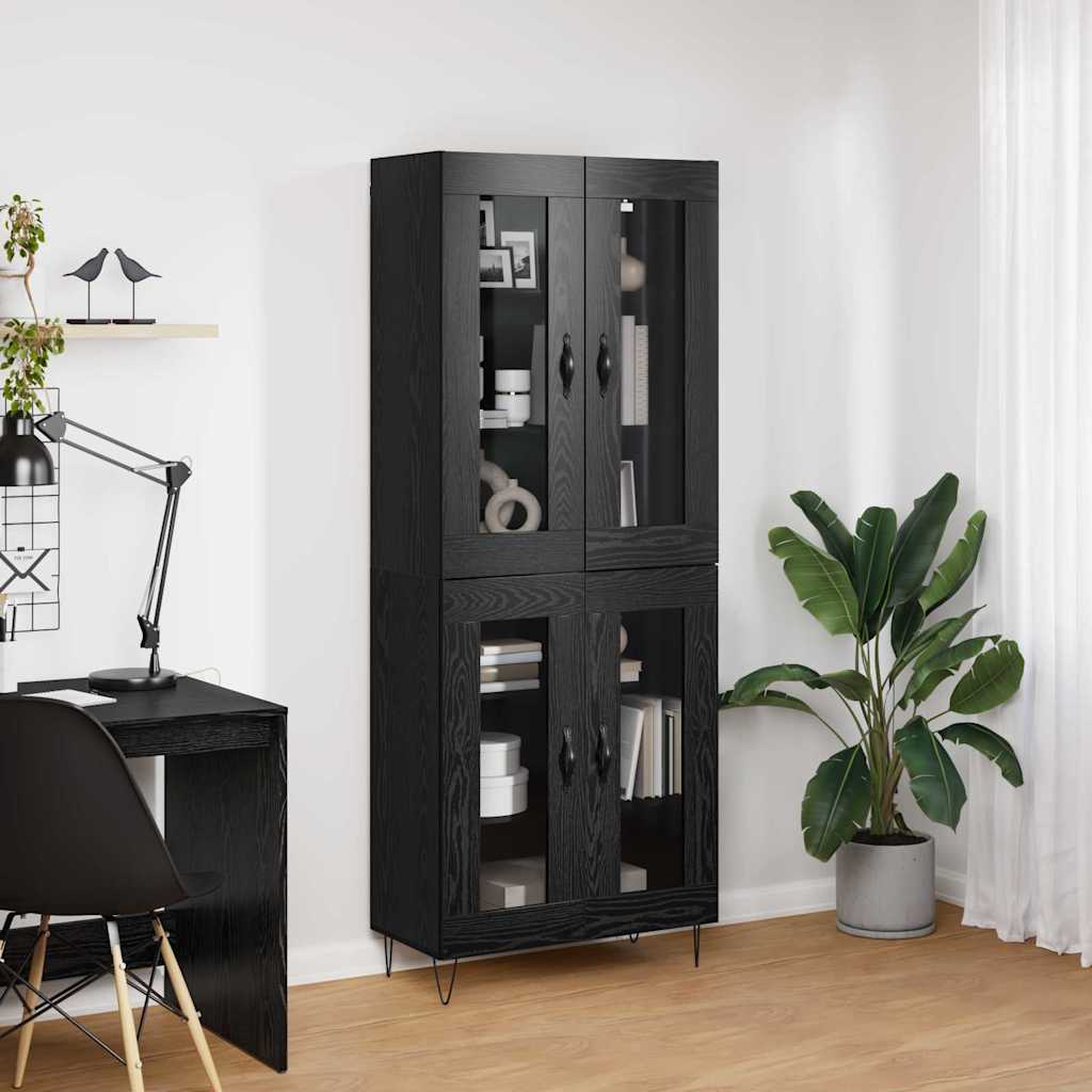 Highboard Sort eg 69,5 x 34 x 90 cm Konstrueret træ