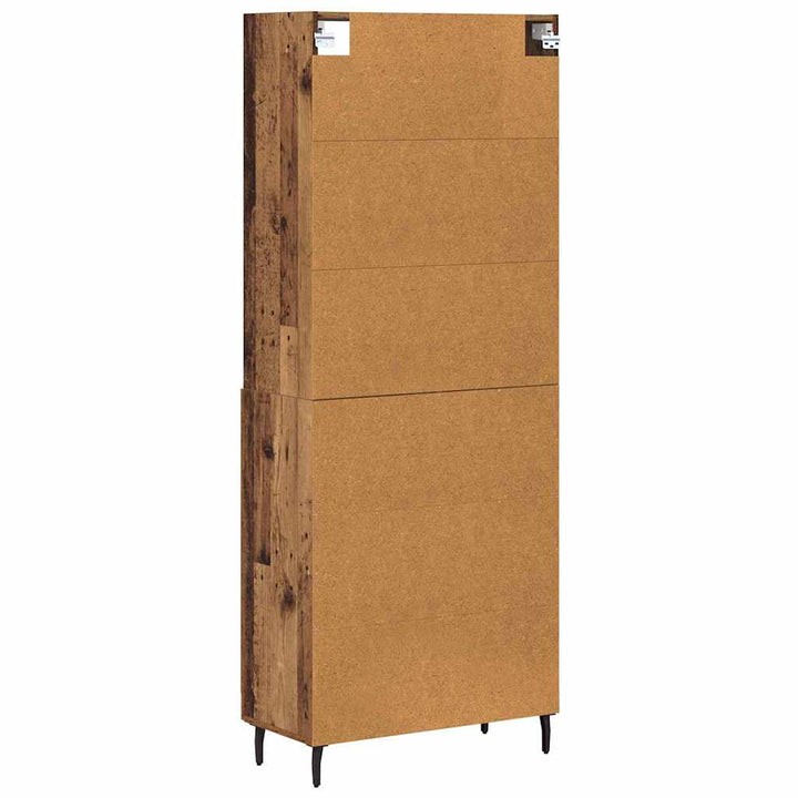 Highboard 2 stk. Gammelt træ 69,5 x 32,5 x 180 cm