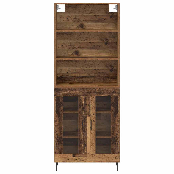 Highboard 2 stk. Gammelt træ 69,5 x 32,5 x 180 cm