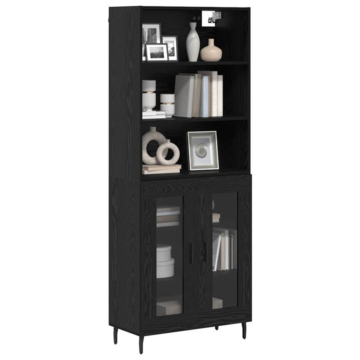 Highboard 2 stk. Sort eg 69,5 x 32,5 x 180 cm Konstrueret træ