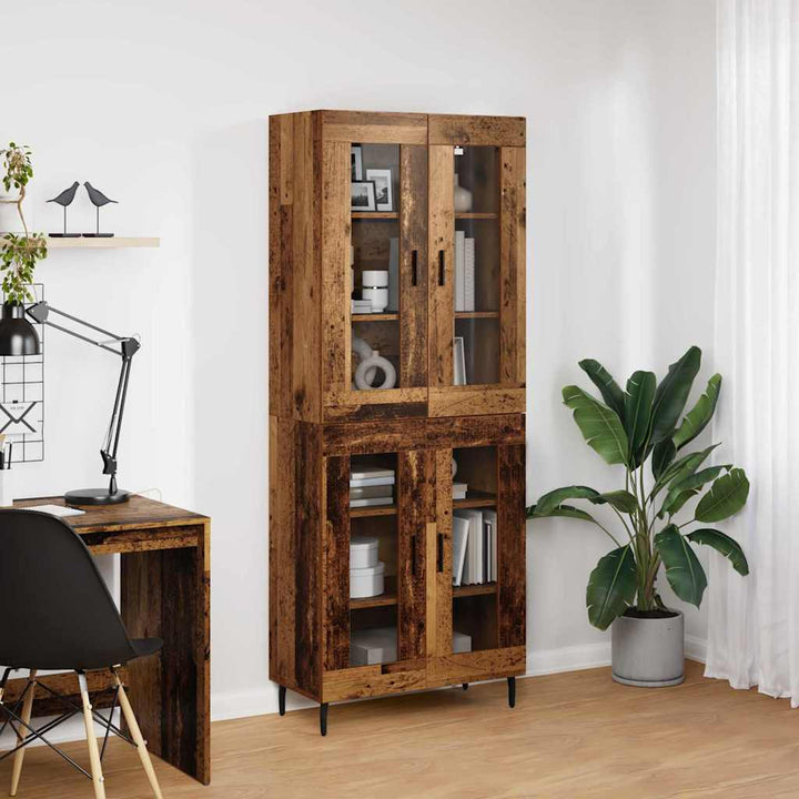 Highboard 2 stk. Gammelt træ 69,5 x 34 x 180 cm Konstrueret træ