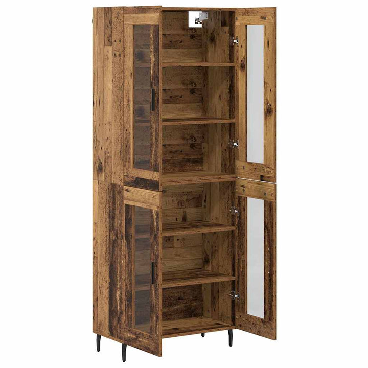 Highboard 2 stk. Gammelt træ 69,5 x 34 x 180 cm Konstrueret træ