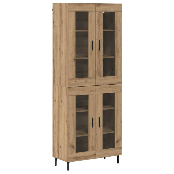 Highboard 2 pcs Artisan Egetræ Ingeniørtræ og glas