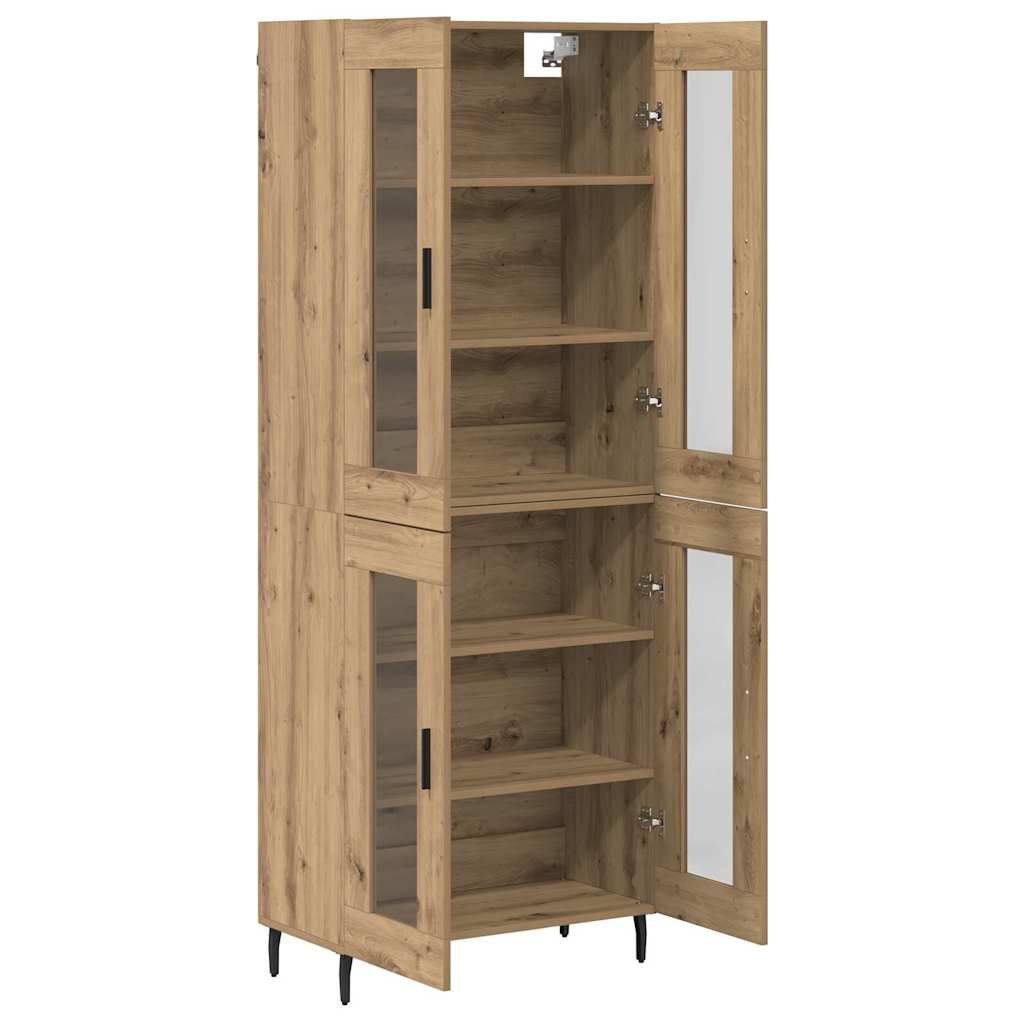 Highboard 2 pcs Artisan Egetræ Ingeniørtræ og glas