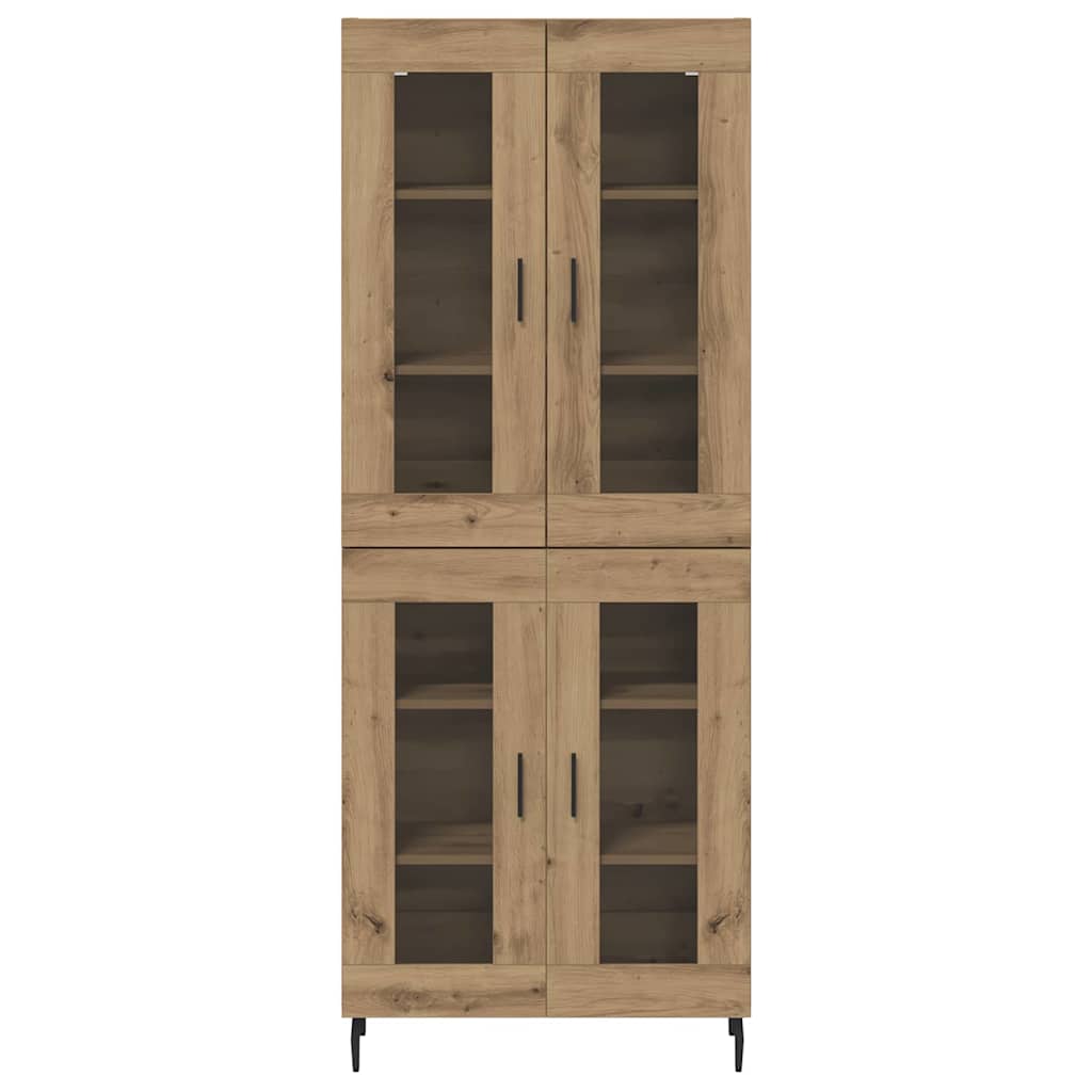 Highboard 2 pcs Artisan Egetræ Ingeniørtræ og glas