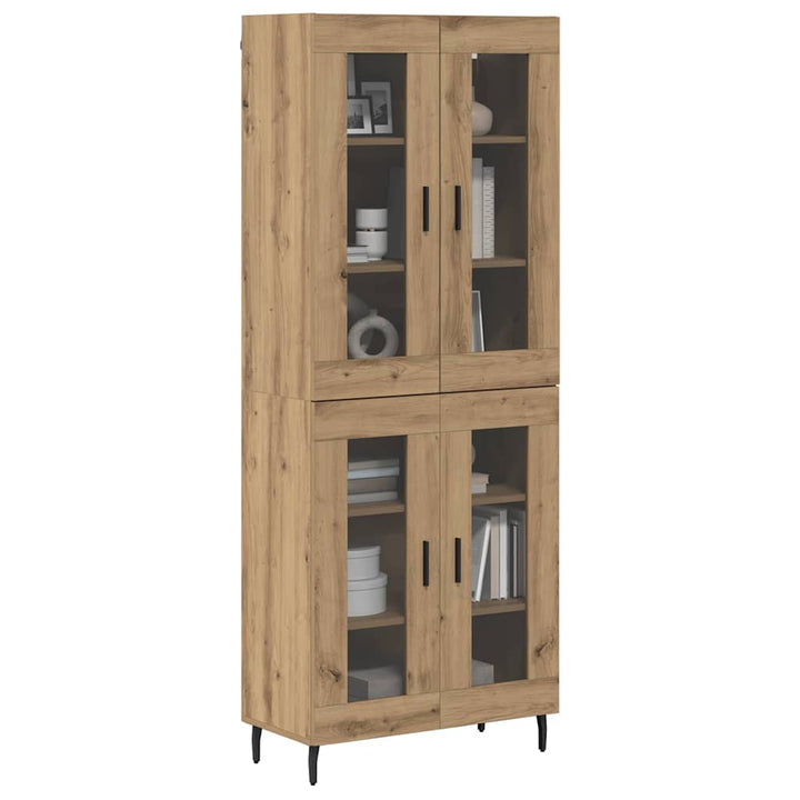 Highboard 2 pcs Artisan Egetræ Ingeniørtræ og glas