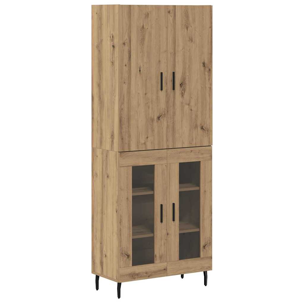 Highboard 2 pcs Gammelt træ 69,5 x 34 x 180 cm Konstrueret træ