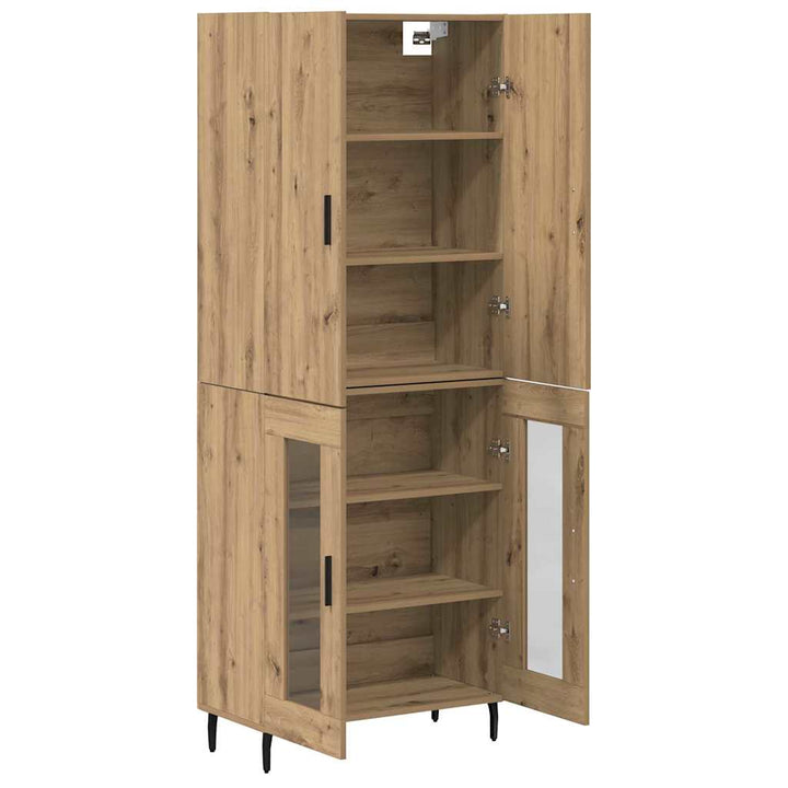 Highboard 2 pcs Gammelt træ 69,5 x 34 x 180 cm Konstrueret træ