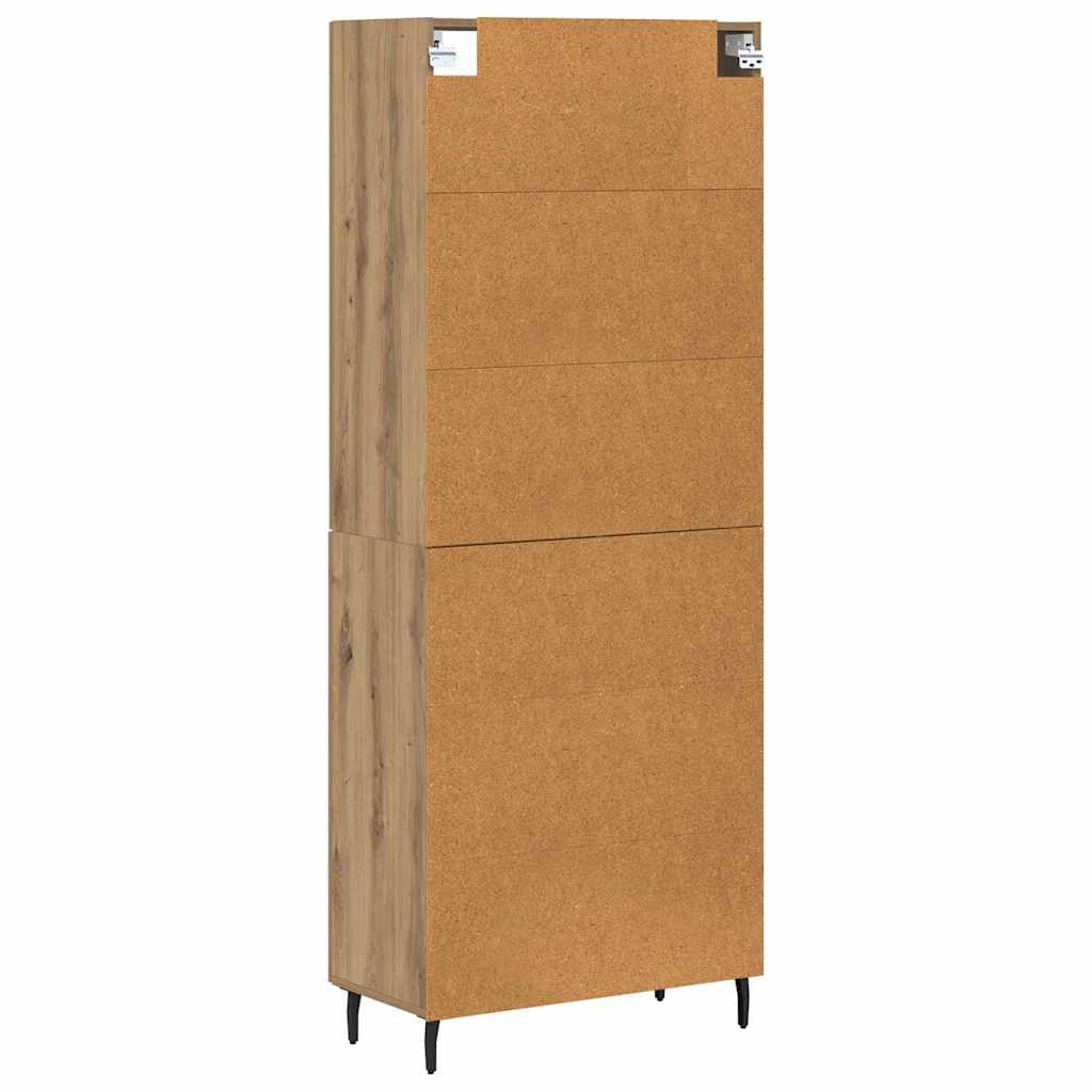 Highboard 2 pcs Gammelt træ 69,5 x 34 x 180 cm Konstrueret træ
