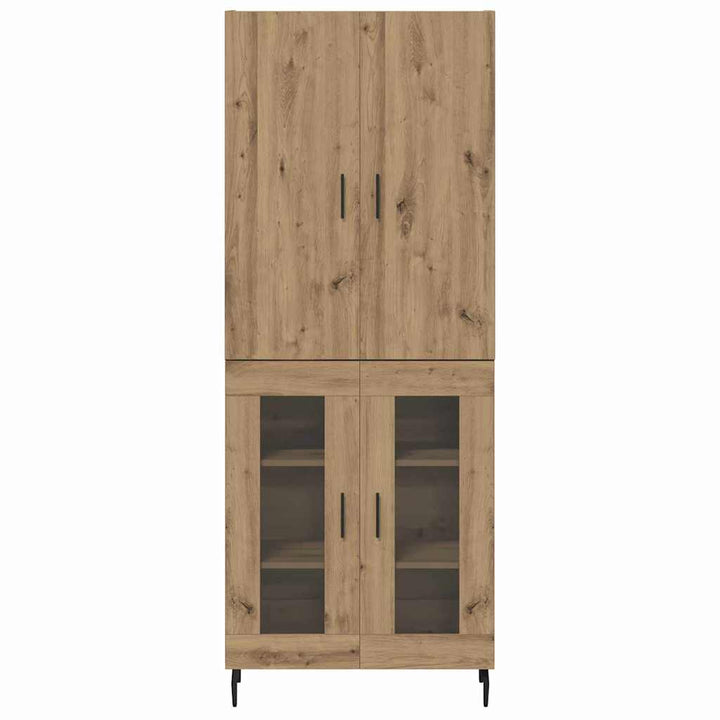Highboard 2 pcs Gammelt træ 69,5 x 34 x 180 cm Konstrueret træ