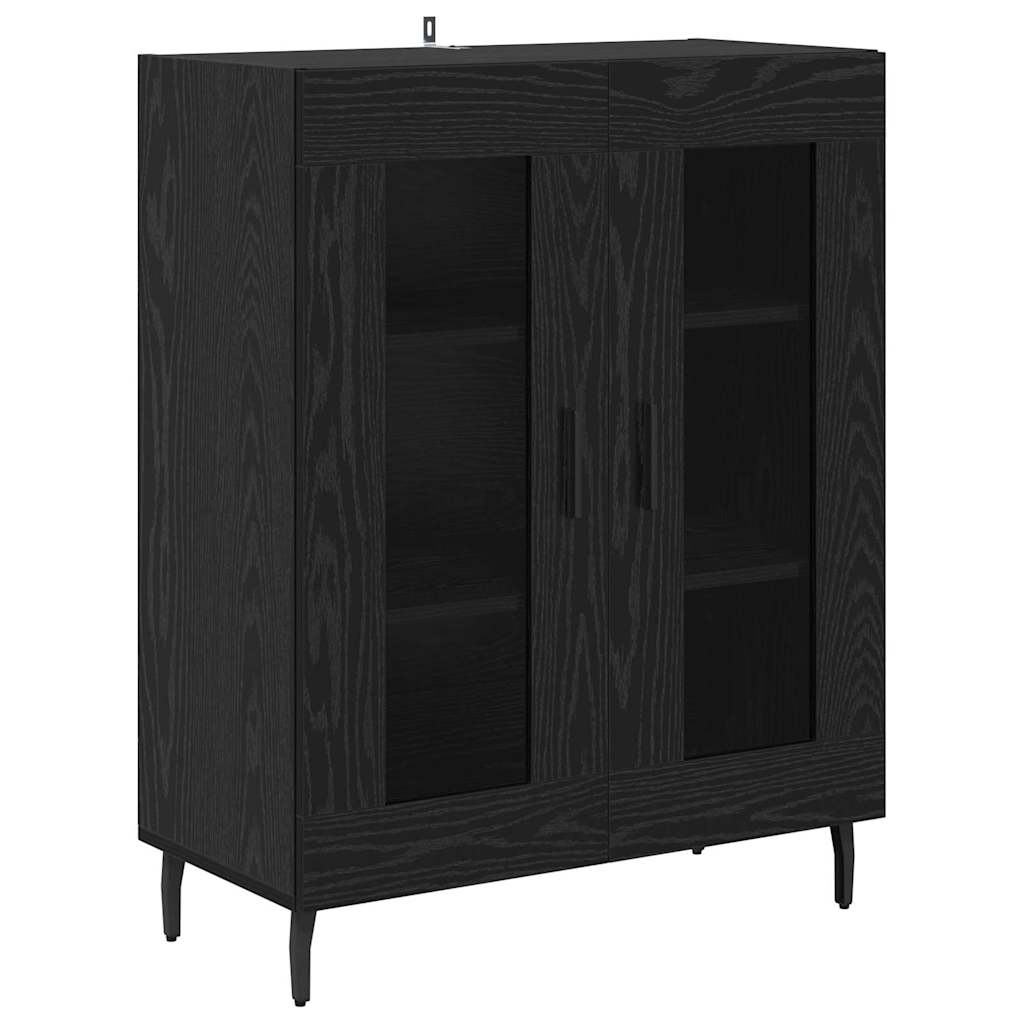 Highboard 2 pcs Sort eg Konstrueret træ