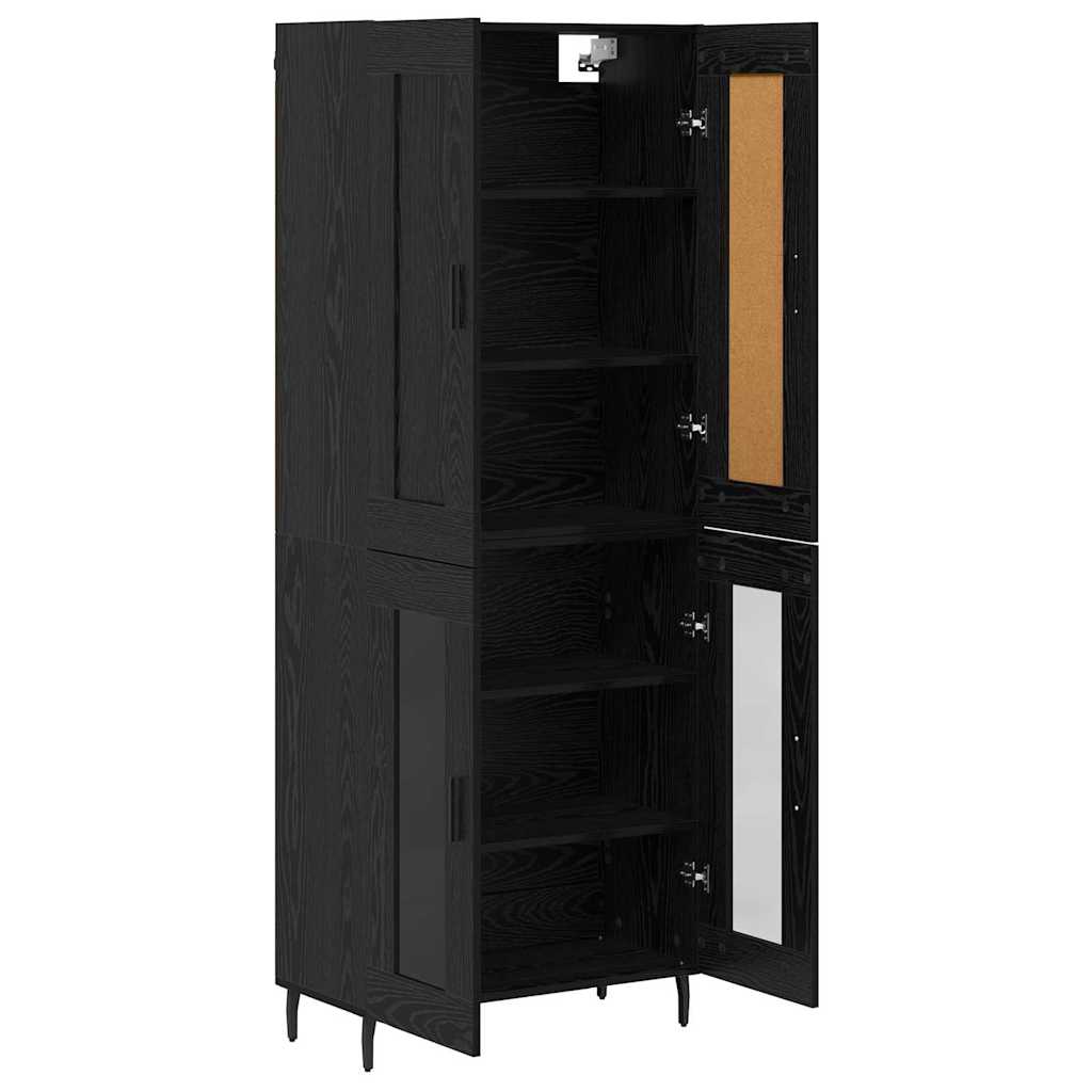 Highboard 2 pcs Sort eg Konstrueret træ