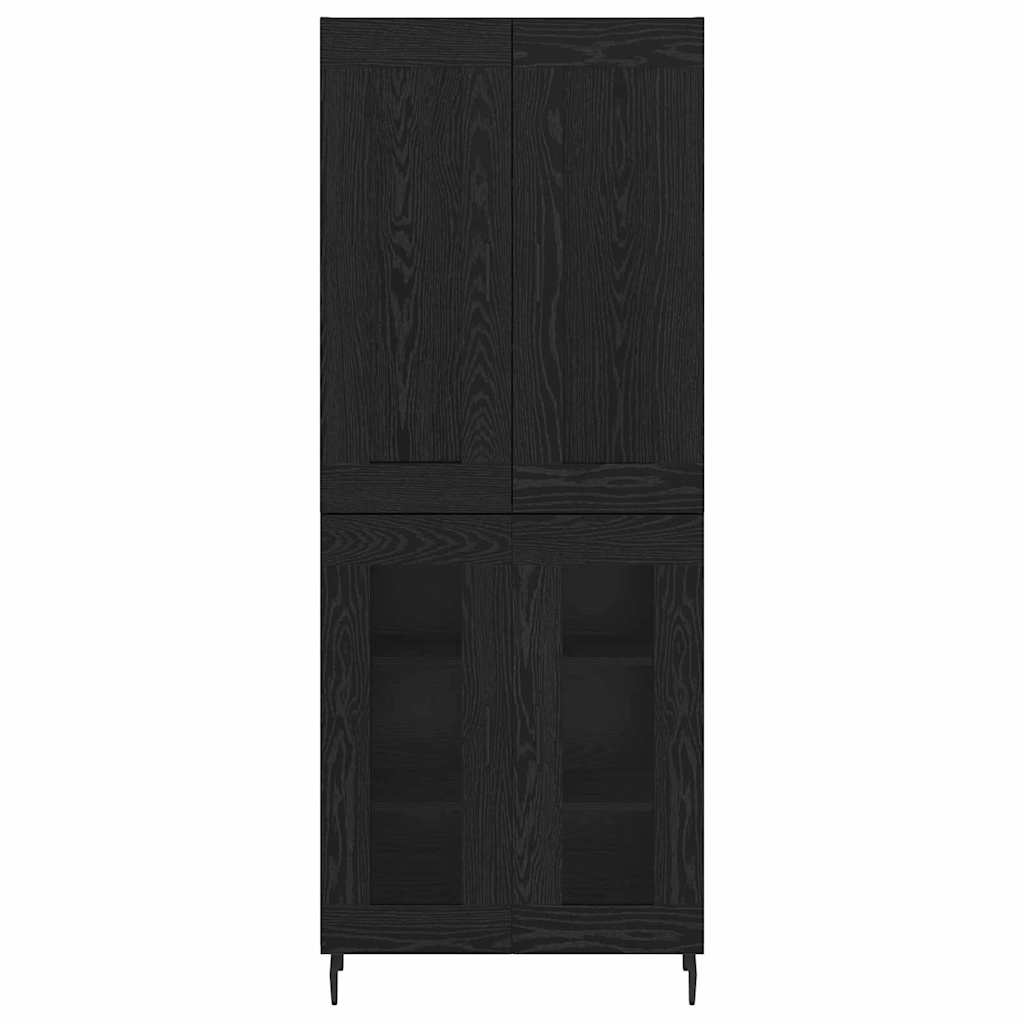 Highboard 2 pcs Sort eg Konstrueret træ