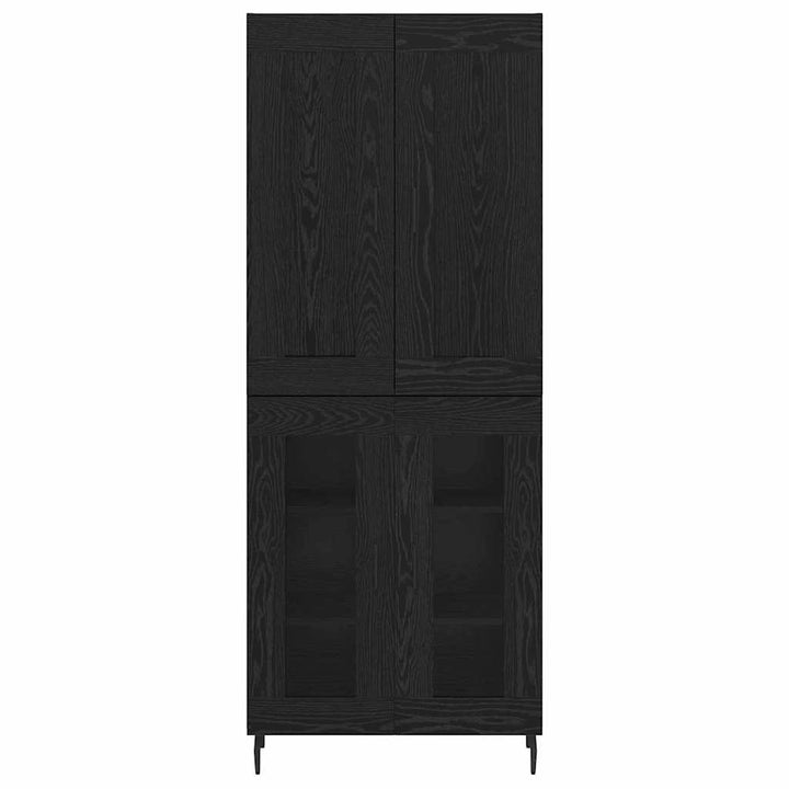 Highboard 2 pcs Sort eg Konstrueret træ