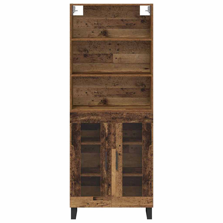 Highboard 2 stk. Gammelt træ 69,5 x 34 x 180 cm