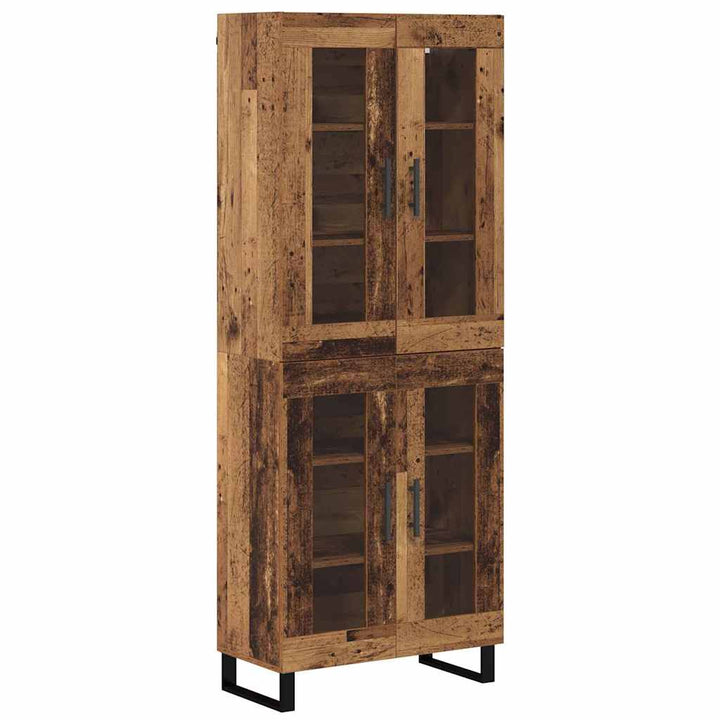 Highboard 2 stk. Gammelt træ 69,5 x 34 x 180 cm Konstrueret træ